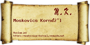 Moskovics Kornél névjegykártya