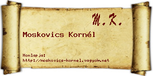 Moskovics Kornél névjegykártya