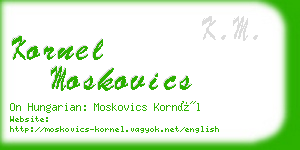 kornel moskovics business card